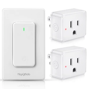 Remote Control Outlet, Wireless Wall Mounted Light Switch, 15A/1500W Remote Outlet for Light & Small Electrical Appliance, 300 Feet RF Range, Anti-Surge 4000V, 1 Remote and 2 Outlets Remote Control Outlet, Wireless Wall Mounted Light Switch, 15A/1500W Remote Outlet for Light & Small Electrical Appliance, 300 Feet RF Range, Anti-Surge 4000V, 1 Remote and 2 Outlets