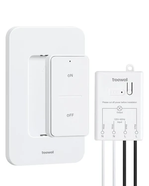 Wireless Light Switch and Receiver Kit, 200FT RF Long Range | Remote Control Light Switch, 10A/1200W, Wireless Wall Switch for Ceiling Light, Fan, Lamps, No Rewiring, No Interference Wireless Light Switch and Receiver Kit, 200FT RF Long Range | Remote Control Light Switch, 10A/1200W, Wireless Wall Switch for Ceiling Light, Fan, Lamps, No Rewiring, No Interference