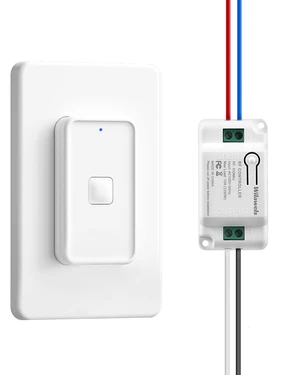Wireless Light Switch and Receiver Kit, Remote Light Switches, No in-Wall Wiring Required, Remote Control Wall Switch for Ceiling Lights, Fan, 100 Ft RF Range, FCC Listed W15RC1106 Wireless Light Switch and Receiver Kit, Remote Light Switches, No in-Wall Wiring Required, Remote Control Wall Switch for Ceiling Lights, Fan, 100 Ft RF Range, FCC Listed W15RC1106