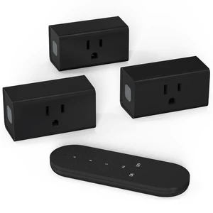 Mini Remote Control Outlet On Off Switch Plug for Christmas Lights, 260ft RF Range, Wireless Remote Light Switch 1875W/15A, Black, FCC Listed(1 Remote + 3 Outlets) Mini Remote Control Outlet On Off Switch Plug for Christmas Lights, 260ft RF Range, Wireless Remote Light Switch 1875W/15A, Black, FCC Listed(1 Remote + 3 Outlets)