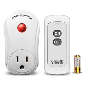 Remote Control Outlet, Wireless Electrical Plug Switch for Lights, Lamps, Fans, 100ft RF Range,15A 1800W (1 Remote + 1 Outlet+1 Battery) Remote Control Outlet, Wireless Electrical Plug Switch for Lights, Lamps, Fans, 100ft RF Range,15A 1800W (1 Remote + 1 Outlet+1 Battery)