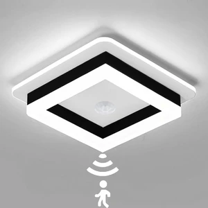 Motion Sensor LED Ceiling Light Indoor, 24W Black Mount Motion Activated 7.87inch Flush Mount Lighting Fixture for Closet Laundry Bathroom Hallway Stair Porch Basement, Cool White Motion Sensor LED Ceiling Light Indoor, 24W Black Mount Motion Activated 7.87inch Flush Mount Lighting Fixture for Closet Laundry Bathroom Hallway Stair Porch Basement, Cool White