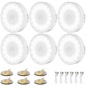 6 Pack Motion Sensor Light Indoor, USB Rechargeable Night Light- Cold White | Upgraded 14 LEDs, USB Rechargeable, Long Last Battery & 3 Light Modes, Wireless Magnetic for Closet, Stairs, Hallway 6 Pack Motion Sensor Light Indoor, USB Rechargeable Night Light- Cold White | Upgraded 14 LEDs, USB Rechargeable, Long Last Battery & 3 Light Modes, Wireless Magnetic for Closet, Stairs, Hallway