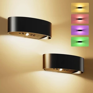 Motion Sensor Wall Light, 5000mAh Rechargeable Battery Operated Motion Sensor Light Indoor with Remote, 15 RGB and 3 Colors Dimmable, Wireless Wall Sconces for Hallway, Living Room, Stair, Bedroom Motion Sensor Wall Light, 5000mAh Rechargeable Battery Operated Motion Sensor Light Indoor with Remote, 15 RGB and 3 Colors Dimmable, Wireless Wall Sconces for Hallway, Living Room, Stair, Bedroom
