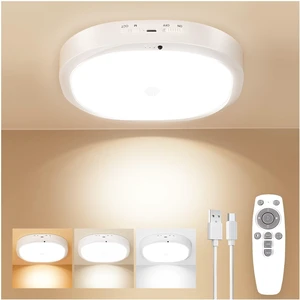 10000mAh Rechargeable Motion Sensor Ceiling Light with Remote | Cordless Ceiling Light, 550LM Motion Sensor Light Indoor with 3 Color for Closets, Shower, Stairs, Pantries 10000mAh Rechargeable Motion Sensor Ceiling Light with Remote | Cordless Ceiling Light, 550LM Motion Sensor Light Indoor with 3 Color for Closets, Shower, Stairs, Pantries