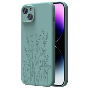 Engraved for iPhone 15 Case, Midnight Green Flower | Engraved Flower, Premium Liquid Silicone, Camera All-Round Protection, Anti-Scratch Microfiber Lining, For Women Girls Engraved for iPhone 15 Case, Midnight Green Flower | Engraved Flower, Premium Liquid Silicone, Camera All-Round Protection, Anti-Scratch Microfiber Lining, For Women Girls