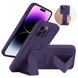 Silicone Kickstand Case Compatible with iPhone 14 Pro, Vertical and Horizontal Stand Hand Strap Metal Kickstand Cover, Flexible Soft Liquid Silicone Stand Case for iPhone 14 Pro (Deep Purple) Silicone Kickstand Case Compatible with iPhone 14 Pro, Vertical and Horizontal Stand Hand Strap Metal Kickstand Cover, Flexible Soft Liquid Silicone Stand Case for iPhone 14 Pro (Deep Purple)