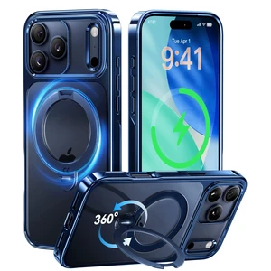 Deep Blue for iPhone 17 Pro Max Case with 360 Spin Magnetic Stand | Fit for MagSafe, 17FT Military Protection, Slim Polished Frame Titanium Alloy Sturdy Stand 6.9", Glossy Deep Blue Deep Blue for iPhone 17 Pro Max Case with 360 Spin Magnetic Stand | Fit for MagSafe, 17FT Military Protection, Slim Polished Frame Titanium Alloy Sturdy Stand 6.9", Glossy Deep Blue