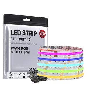 16.4FT UL Listed RGB COB LED Strip DC12V Color Changing Light | 810LED/m High Density Multicolor Flexible Tape Light, 10mm Width 3M Tape for Home Indoor DIY Decor(No Adapter or Controller) 16.4FT UL Listed RGB COB LED Strip DC12V Color Changing Light | 810LED/m High Density Multicolor Flexible Tape Light, 10mm Width 3M Tape for Home Indoor DIY Decor(No Adapter or Controller)