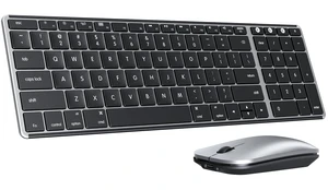 SKM64-2 Bluetooth Keyboard and Mouse Combo for Mac, MacBook and iPad | Multi-device Bluetooth switching, quiet, rechargeable, compact wireless slim set for MacBook Pro/Air, iPhone, Black Silver SKM64-2 Bluetooth Keyboard and Mouse Combo for Mac, MacBook and iPad | Multi-device Bluetooth switching, quiet, rechargeable, compact wireless slim set for MacBook Pro/Air, iPhone, Black Silver