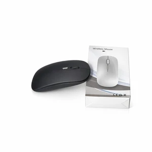 Slim Wireless Mouse, Bluetooth, Rechargeable, Silent Click, LED, Black Slim Wireless Mouse, Bluetooth, Rechargeable, Silent Click, LED, Black
