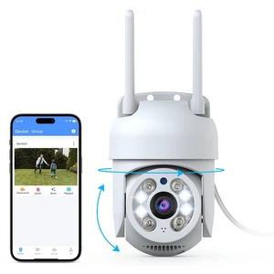 Outdoor Wireless Security Camera 3MP, PTZ Pan Tilt with Dual Antennas | 2.4/5GHz Dual-Band WiFi, Free App, No Monthly Fee, Human Detection, Color Night Vision, 2-Way Audio, SD Storage, IP65 Outdoor Wireless Security Camera 3MP, PTZ Pan Tilt with Dual Antennas | 2.4/5GHz Dual-Band WiFi, Free App, No Monthly Fee, Human Detection, Color Night Vision, 2-Way Audio, SD Storage, IP65