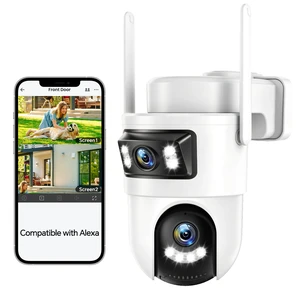 Dual Lens Security Camera Outdoor, 2.4GHz WiFi Cameras for Home Security, 360° View Pan/Tilt with Color Night Vision, 2K Full HD Video, 2-Way Audio, Works with Alexa, Motion Detection, Auto Tracking Dual Lens Security Camera Outdoor, 2.4GHz WiFi Cameras for Home Security, 360° View Pan/Tilt with Color Night Vision, 2K Full HD Video, 2-Way Audio, Works with Alexa, Motion Detection, Auto Tracking