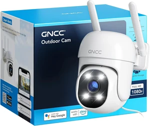 Pan/Tilt Outdoor Security Camera, 24/7 Recording, 2.4GHz WiFi, 1-Pack | Plug In, 1080P Color Night Vision, 360° View & Motion Detection, IP65 Waterproof, MicroSD Card & Cloud storage, 2-Way Audio Pan/Tilt Outdoor Security Camera, 24/7 Recording, 2.4GHz WiFi, 1-Pack | Plug In, 1080P Color Night Vision, 360° View & Motion Detection, IP65 Waterproof, MicroSD Card & Cloud storage, 2-Way Audio