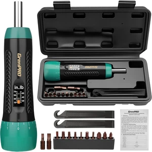 Torque Screwdriver 10-70 in-lb, 1/4" Drive Precision Driver Set | Inch Pounds Torque Wrench, 15 Pcs Torque Screwdriver Set, Bike Repair, Scope Mounting, Maintenance, DIY Torque Screwdriver 10-70 in-lb, 1/4" Drive Precision Driver Set | Inch Pounds Torque Wrench, 15 Pcs Torque Screwdriver Set, Bike Repair, Scope Mounting, Maintenance, DIY