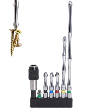 Impact Driver Bit Set PH2 (S2 Steel, CNC Phillips Tip, Chrome Finish) Magnetic Screwdriver Bits Mixed Sizes: 1", 2", 4", 6" + Magnetic Bit Holder 7 PCS Kit for DIY & Repairs Impact Driver Bit Set PH2 (S2 Steel, CNC Phillips Tip, Chrome Finish) Magnetic Screwdriver Bits Mixed Sizes: 1", 2", 4", 6" + Magnetic Bit Holder 7 PCS Kit for DIY & Repairs