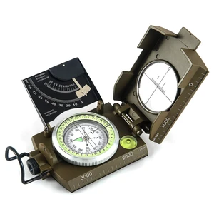Multifunctional Military Metal Sighting Navigation Compass with Inclinometer | Impact Resistant & Waterproof Compass for Hiking, Camping, Boy Scout (Green) Multifunctional Military Metal Sighting Navigation Compass with Inclinometer | Impact Resistant & Waterproof Compass for Hiking, Camping, Boy Scout (Green)