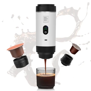 Portable Electric Espresso Machine, Travel Coffee Maker Brewer Compatible with Ground Coffee & NS Capsules (White with LCD Screen) Portable Electric Espresso Machine, Travel Coffee Maker Brewer Compatible with Ground Coffee & NS Capsules (White with LCD Screen)