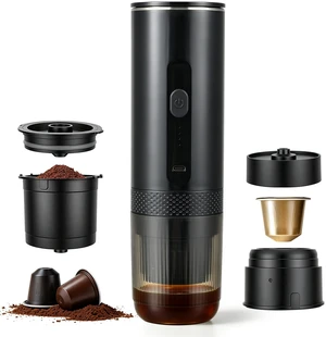 Portable Electric Espresso Machine,Travel Coffee Maker | 20 Bar Electric Espresso Maker with Self-Heating, Compatible with NS Pods & Grounds for Travel, RV & Daily Coffee Portable Electric Espresso Machine,Travel Coffee Maker | 20 Bar Electric Espresso Maker with Self-Heating, Compatible with NS Pods & Grounds for Travel, RV & Daily Coffee