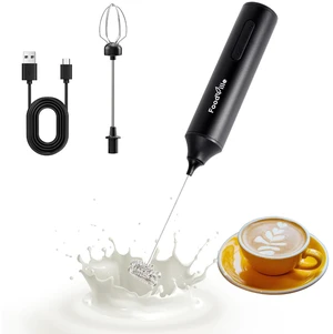 MF05 Rechargeable Milk Frother USB Charging Handheld Foam Maker with Stainless Balloon Whisk for Cappuccino, Latte, Bulletproof Coffee, Keto Diet, Protein Powder, Matcha (Black) MF05 Rechargeable Milk Frother USB Charging Handheld Foam Maker with Stainless Balloon Whisk for Cappuccino, Latte, Bulletproof Coffee, Keto Diet, Protein Powder, Matcha (Black)