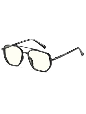 Blue Light Blocking Aviator Glasses for Women Men | Black Frame Clear Lens, TR90 Metal Frame, UV400, Office Gaming Blue Light Blocking Aviator Glasses for Women Men | Black Frame Clear Lens, TR90 Metal Frame, UV400, Office Gaming