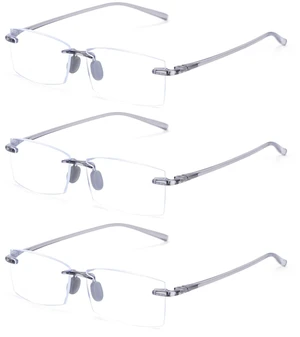 Rimless Reading Glasses Comfortable Lightweight Frameless Readers | Men Women Blue Light Blocking Computer Eyeglasses Clear Vision Zero-pressure Feel for All Day Wear 3-Pack for Multi-room Use Rimless Reading Glasses Comfortable Lightweight Frameless Readers | Men Women Blue Light Blocking Computer Eyeglasses Clear Vision Zero-pressure Feel for All Day Wear 3-Pack for Multi-room Use