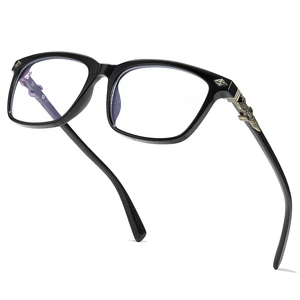 Retro Square Blue Light Blocking Glasses for Men Women | Vintage Style, Metal Decor Temple, Fashion Eyewear Retro Square Blue Light Blocking Glasses for Men Women | Vintage Style, Metal Decor Temple, Fashion Eyewear