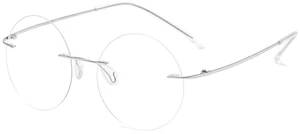 Titanium Rimless Round Reading Glasses for Men Women, Silver +1.0 | Blue Light Blocking, Flexible, Lightweight, Frameless Readers, Fashion Eyeglasses, for Computer Working Reading Titanium Rimless Round Reading Glasses for Men Women, Silver +1.0 | Blue Light Blocking, Flexible, Lightweight, Frameless Readers, Fashion Eyeglasses, for Computer Working Reading