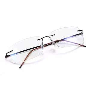 Rimless Progressive Multifocus Reading Glasses Blue Light Blocking No Line Multifocal Computer Readers for Women Men Rectangular Eyewear Titanium Lightweight Magnification Presbyopia Eyeglasses Rimless Progressive Multifocus Reading Glasses Blue Light Blocking No Line Multifocal Computer Readers for Women Men Rectangular Eyewear Titanium Lightweight Magnification Presbyopia Eyeglasses