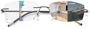 Frameless Progressive Multifocal Reading Glasses Diamond Cut Photochromic Sunglasses Titanium Progressive Readers for Women Frameless Progressive Multifocal Reading Glasses Diamond Cut Photochromic Sunglasses Titanium Progressive Readers for Women