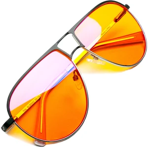 Orange Aviator Blue Light Blocking Glasses for Better Sleep - 97% Premium Metal Classic Aviators Computer Migraine Glasses for Women & Men - Amber Gaming Glasses - Blue Light Blocker Anti Eye Strain Orange Aviator Blue Light Blocking Glasses for Better Sleep - 97% Premium Metal Classic Aviators Computer Migraine Glasses for Women & Men - Amber Gaming Glasses - Blue Light Blocker Anti Eye Strain