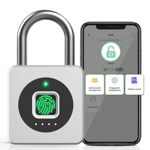 Fingerprint Padlock with APP, Keyless Biometric Lock, Smart Waterproof Padlock Suitable for Gym, Locker, Gates, Fence and Storage Fingerprint Padlock with APP, Keyless Biometric Lock, Smart Waterproof Padlock Suitable for Gym, Locker, Gates, Fence and Storage