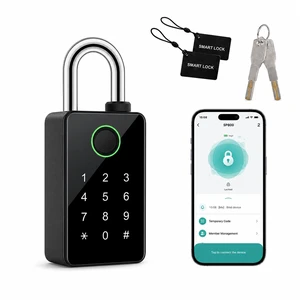 Heavy Duty Fingerprint Padlock with Key Backup, Waterproof Outdoor Smart Combination Gate Lock with IC Card, 5 Ways Unlock Smart Padlock, Thick Lock Beam(10mm) Heavy Duty Fingerprint Padlock with Key Backup, Waterproof Outdoor Smart Combination Gate Lock with IC Card, 5 Ways Unlock Smart Padlock, Thick Lock Beam(10mm)