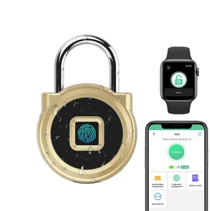 Fingerprint Padlock, Keyless Gym Locker Lock for School Locker | Biometric Smart Pad Lock with Bluetooth App, Waterproof Combination Padlock for Gym Bag Suitcase Cabinet Toolbox - Gold Fingerprint Padlock, Keyless Gym Locker Lock for School Locker | Biometric Smart Pad Lock with Bluetooth App, Waterproof Combination Padlock for Gym Bag Suitcase Cabinet Toolbox - Gold