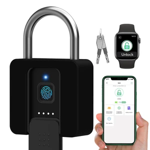 Fingerprint Padlock, Heavy Duty Combination Lock, Padlock with Key, Bluetooth, and Fingerprint Unlock, Waterproof with Protective Shell for Warehouse, Gate, Gym, Office, Cabinet Hasp Fingerprint Padlock, Heavy Duty Combination Lock, Padlock with Key, Bluetooth, and Fingerprint Unlock, Waterproof with Protective Shell for Warehouse, Gate, Gym, Office, Cabinet Hasp