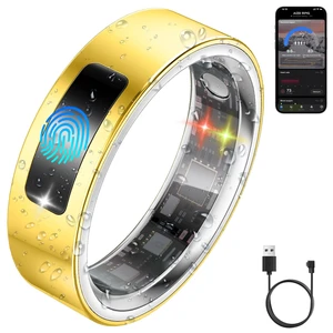 Smart Health Ring for Women Men, Fitness Tracker Ring, Gold 9 | Vibration Alert, Touch Control, Sleep/Heart Rate/Women's Health/Steps, IP68 Waterproof for iPhone and Android,No Subscription Smart Health Ring for Women Men, Fitness Tracker Ring, Gold 9 | Vibration Alert, Touch Control, Sleep/Heart Rate/Women's Health/Steps, IP68 Waterproof for iPhone and Android,No Subscription