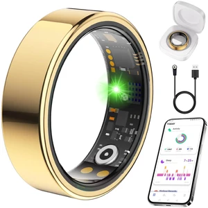 Smart Ring for Women Men, Health Tracker, Fitness Ring (Gold, 10#) | Sleep Monitor, Heart Rate, Blood Oxygen Step Counter, IP68 Waterproof Fit Ring No Subscription, iOS & Android Compatible Smart Ring for Women Men, Health Tracker, Fitness Ring (Gold, 10#) | Sleep Monitor, Heart Rate, Blood Oxygen Step Counter, IP68 Waterproof Fit Ring No Subscription, iOS & Android Compatible