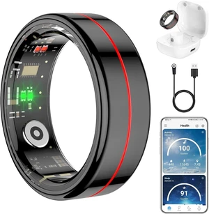 Fit Ring for Women Men, Ring Health Tracker with Heart Rate,Blood Oxygen,Heart Rate Variability, Stress, Sleep Monitor, Step Counter, Smart Ring for iPhone & Android, No Subscription Fee (Black, 9#) Fit Ring for Women Men, Ring Health Tracker with Heart Rate,Blood Oxygen,Heart Rate Variability, Stress, Sleep Monitor, Step Counter, Smart Ring for iPhone & Android, No Subscription Fee (Black, 9#)