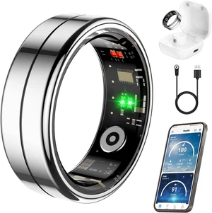 Fit Ring, Smart Health Rings for Women Men with Heart Rate,Blood Oxygen,HRV,Stress Level, Sleep Monitor, Step Tracker, No Subscription Fee, IP68 Waterproof Smart Ring for iphone &Android (Silver, 11#) Fit Ring, Smart Health Rings for Women Men with Heart Rate,Blood Oxygen,HRV,Stress Level, Sleep Monitor, Step Tracker, No Subscription Fee, IP68 Waterproof Smart Ring for iphone &Android (Silver, 11#)