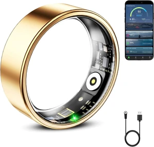 Smart Ring for Women & Men, Smart Ring Health Tracker, Blood Oxygen & Heart Rate Monitor, Long Lasting Battery Sleep Ring, Waterproof Fitness Ring (R02C, Rose Gold,8) Smart Ring for Women & Men, Smart Ring Health Tracker, Blood Oxygen & Heart Rate Monitor, Long Lasting Battery Sleep Ring, Waterproof Fitness Ring (R02C, Rose Gold,8)