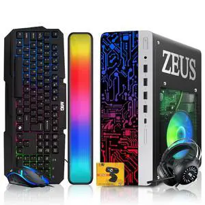 TechMagnet Zeus Pro 9 Gaming Desktop PC, Intel i7, GT 1030, 16GB RAM, 256GB SSD+1TB HDD, RGB Keyboard & Mouse, Soundbar, Headphone, USB WiFi BT, Webcam, Win 11 TechMagnet Zeus Pro 9 Gaming Desktop PC, Intel i7, GT 1030, 16GB RAM, 256GB SSD+1TB HDD, RGB Keyboard & Mouse, Soundbar, Headphone, USB WiFi BT, Webcam, Win 11