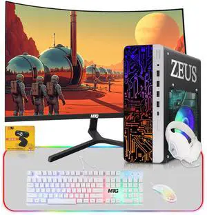 TechMagnet Zeus Pro 9 Gaming Desktop PC, Intel i5, GT 1030, 16GB RAM, 1TB SSD, 24 Inch Curved Monitor, 4 in 1 Gaming Kit, Webcam, USB WiFi BT, Win 11 TechMagnet Zeus Pro 9 Gaming Desktop PC, Intel i5, GT 1030, 16GB RAM, 1TB SSD, 24 Inch Curved Monitor, 4 in 1 Gaming Kit, Webcam, USB WiFi BT, Win 11