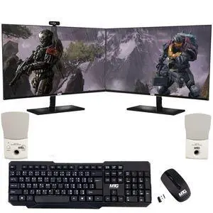 TechMagnet Cheetah 6 All-in-One PC, i5-6, 8GB RAM, 120GB SSD, Win 11, Desktop Computer - Dual 22 Inch Monitor, Wireless KBM, Mini Speaker, Webcam, USB WiFi BT, Home, Office & Study TechMagnet Cheetah 6 All-in-One PC, i5-6, 8GB RAM, 120GB SSD, Win 11, Desktop Computer - Dual 22 Inch Monitor, Wireless KBM, Mini Speaker, Webcam, USB WiFi BT, Home, Office & Study
