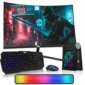 TechMagnet CyberCube Mini PC, i7, 16GB RAM, 256GB SSD, Win 11, 27 Inch Curved Monitor, RGB Keyboard & Mouse, Soundbar, WiFi BT, Desktop Computers, Home, Office & Study TechMagnet CyberCube Mini PC, i7, 16GB RAM, 256GB SSD, Win 11, 27 Inch Curved Monitor, RGB Keyboard & Mouse, Soundbar, WiFi BT, Desktop Computers, Home, Office & Study