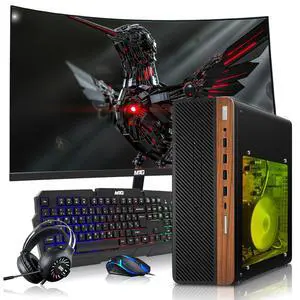 HP Half Dark Gaming PC Desktop Computer AMD Ryzen 3 PRO, RX 550 Graphics, 8GB RAM, 256GB SSD, 27 Inch Curved Monitor, RGB KBM, Headphone, WiFi BT, Win 11 HP Half Dark Gaming PC Desktop Computer AMD Ryzen 3 PRO, RX 550 Graphics, 8GB RAM, 256GB SSD, 27 Inch Curved Monitor, RGB KBM, Headphone, WiFi BT, Win 11