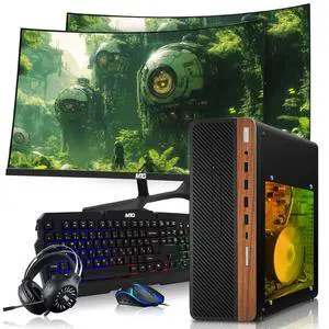 TechMagnet HP Half Dark Gaming PC Desktop Computer, AMD Ryzen 3 PRO, GT 1030 Graphics, 16GB RAM, 1TB SSD, Dual 32 Inch Curved Monitor, RGB KBM, Headphone, WiFi BT, Win 11 TechMagnet HP Half Dark Gaming PC Desktop Computer, AMD Ryzen 3 PRO, GT 1030 Graphics, 16GB RAM, 1TB SSD, Dual 32 Inch Curved Monitor, RGB KBM, Headphone, WiFi BT, Win 11