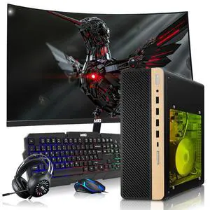 HP Half Light Gaming PC Desktop Computer AMD Ryzen 3 PRO, RX 550 Graphics, 8GB RAM, 256GB SSD, 27 Inch Curved Monitor, RGB KBM, Headphone, WiFi BT, Win 11 HP Half Light Gaming PC Desktop Computer AMD Ryzen 3 PRO, RX 550 Graphics, 8GB RAM, 256GB SSD, 27 Inch Curved Monitor, RGB KBM, Headphone, WiFi BT, Win 11