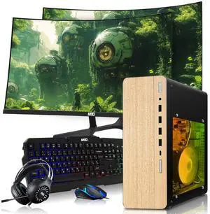 TechMagnet HP Full Light Gaming PC Desktop Computer, AMD Ryzen 3 PRO, RX 550 Graphics, 16GB RAM, 1TB SSD, Dual 32 Inch Curved Monitor, RGB KBM, Headphone, WiFi BT, Win 11 TechMagnet HP Full Light Gaming PC Desktop Computer, AMD Ryzen 3 PRO, RX 550 Graphics, 16GB RAM, 1TB SSD, Dual 32 Inch Curved Monitor, RGB KBM, Headphone, WiFi BT, Win 11