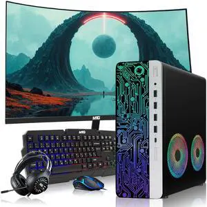 HP Gaming Desktop Computer PC, AMD Ryzen 3 Pro, 8GB RAM, 1TB SSD, RX 550 Graphics, 24 Inch Curved Monitor, RGB KBM, Headphone, USB WiFi BT, Win 11 Pro HP Gaming Desktop Computer PC, AMD Ryzen 3 Pro, 8GB RAM, 1TB SSD, RX 550 Graphics, 24 Inch Curved Monitor, RGB KBM, Headphone, USB WiFi BT, Win 11 Pro