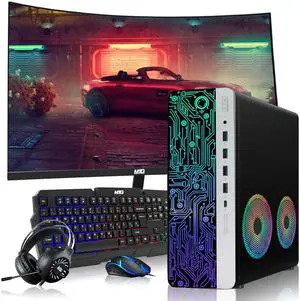 HP Gaming Computer Desktop PC, AMD Ryzen 3 Pro, 8GB RAM, 256GB SSD, RX 550 Graphics, 27 Inch Curved Monitor, RGB KBM, Headphone, USB WiFi BT, Win 11 Pro HP Gaming Computer Desktop PC, AMD Ryzen 3 Pro, 8GB RAM, 256GB SSD, RX 550 Graphics, 27 Inch Curved Monitor, RGB KBM, Headphone, USB WiFi BT, Win 11 Pro